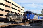 RNCX 1984 leads train P075 past train 351 at Southern Junction